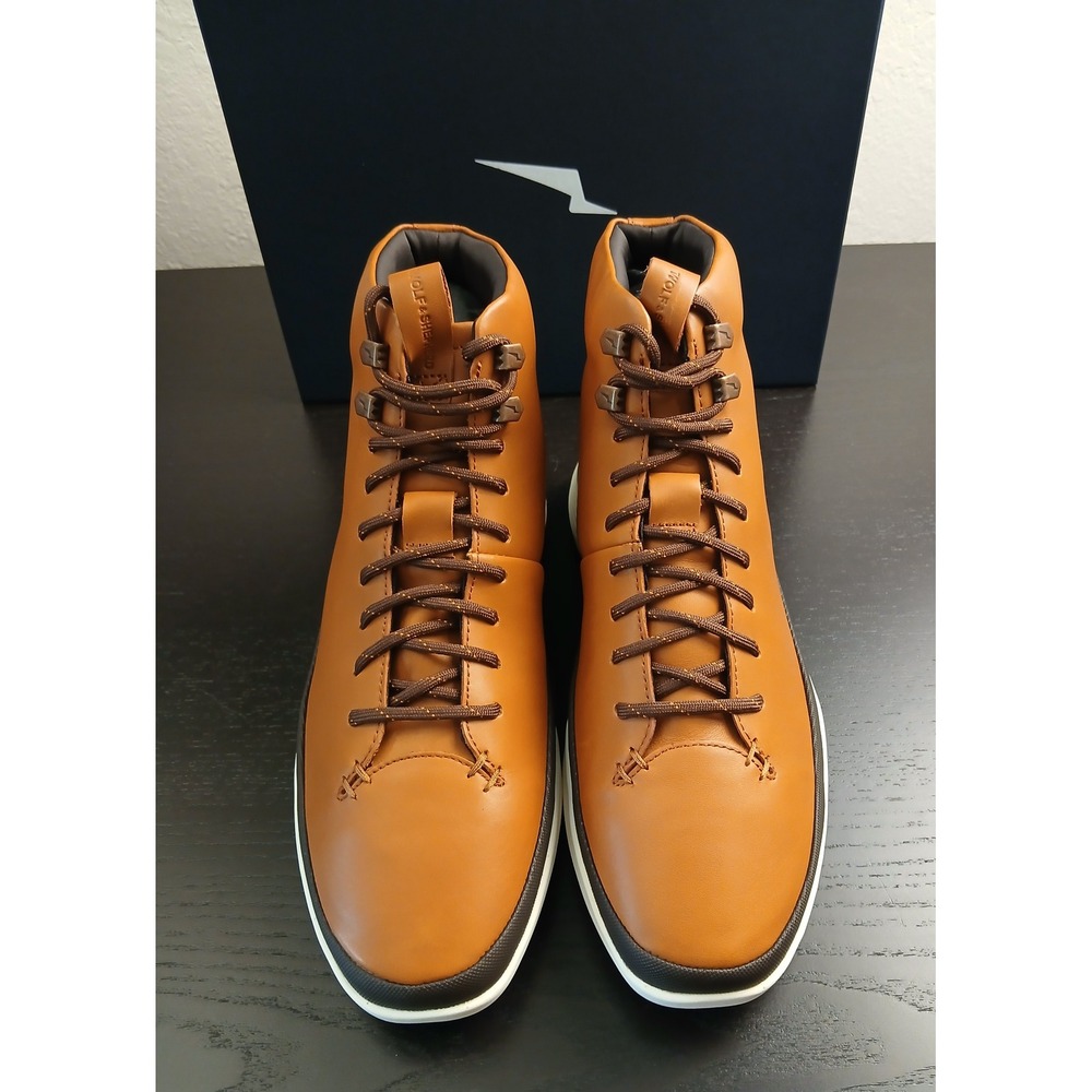 Wolf and Shepherd Crossover Hiker WTZ Honey White Leather Boots Mens 9.5 - Picture 7 of 13